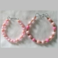 Pink beaded bangle bracelets