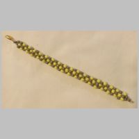 brown and yellow beaded bracelet