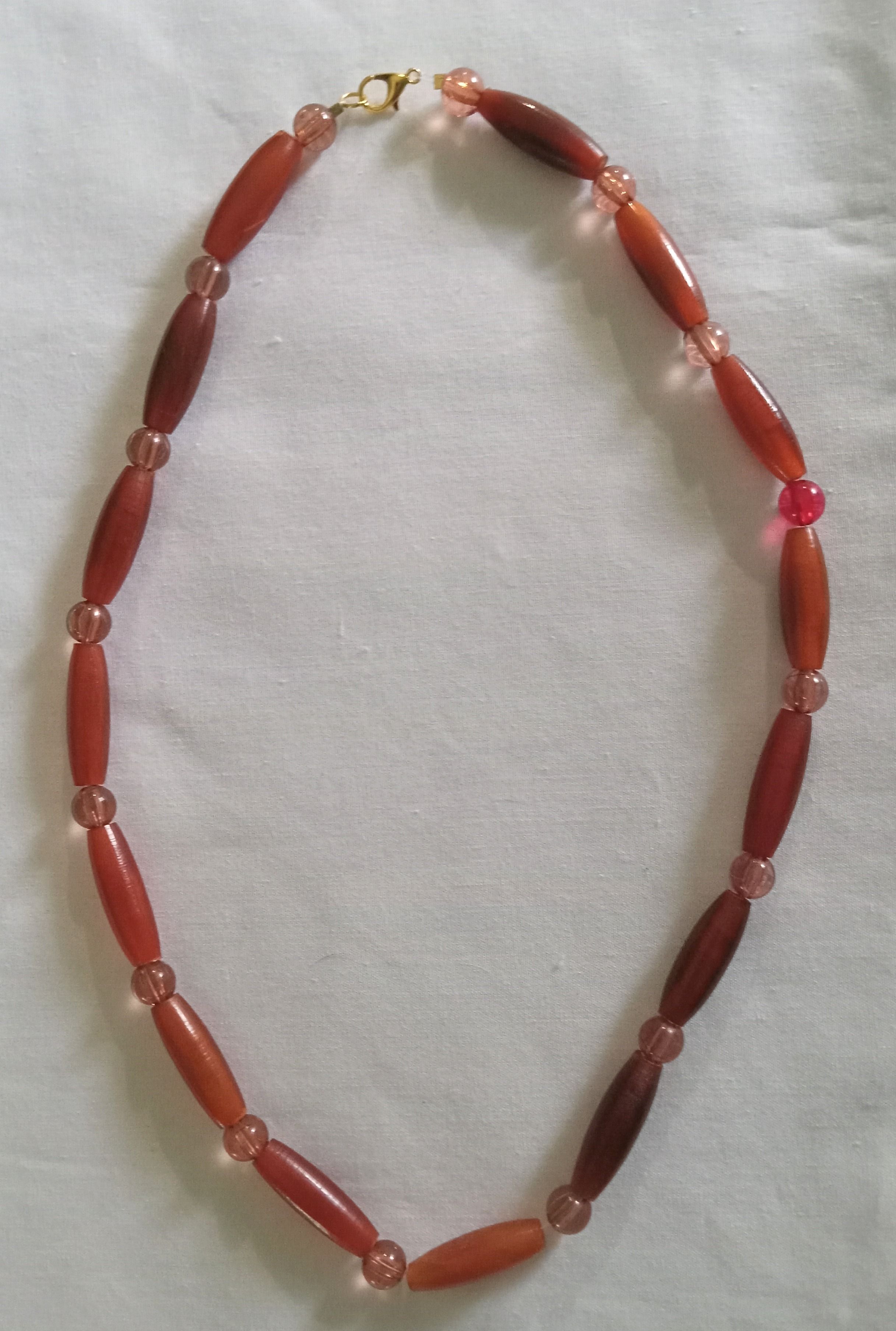 20 inch brown beaded necklace