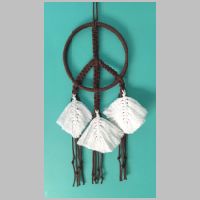 macrame peace sign wall hanging
