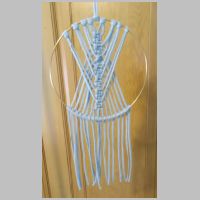 blue macrame wall hanging