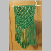green macrame wall hanging
